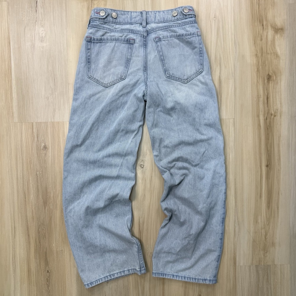 Hollister Low Rise Baggy Jeans Women's Size 23 Short Faded Blue Wide Leg Pants - Picture 6 of 8